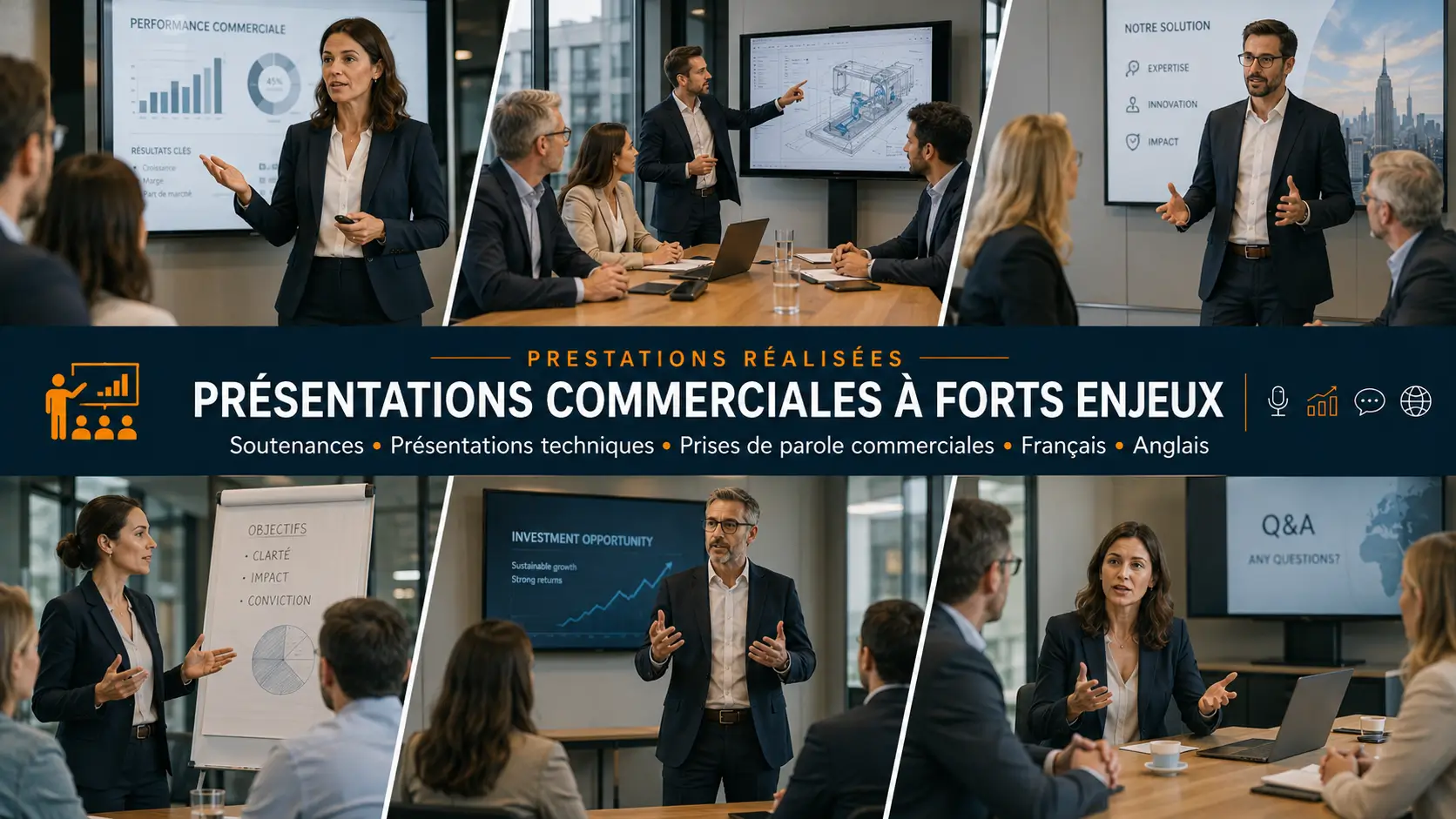 Prestations Face-Client en présentations commerciales
